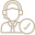 A pixelated image of a person with a microphone and a sign.